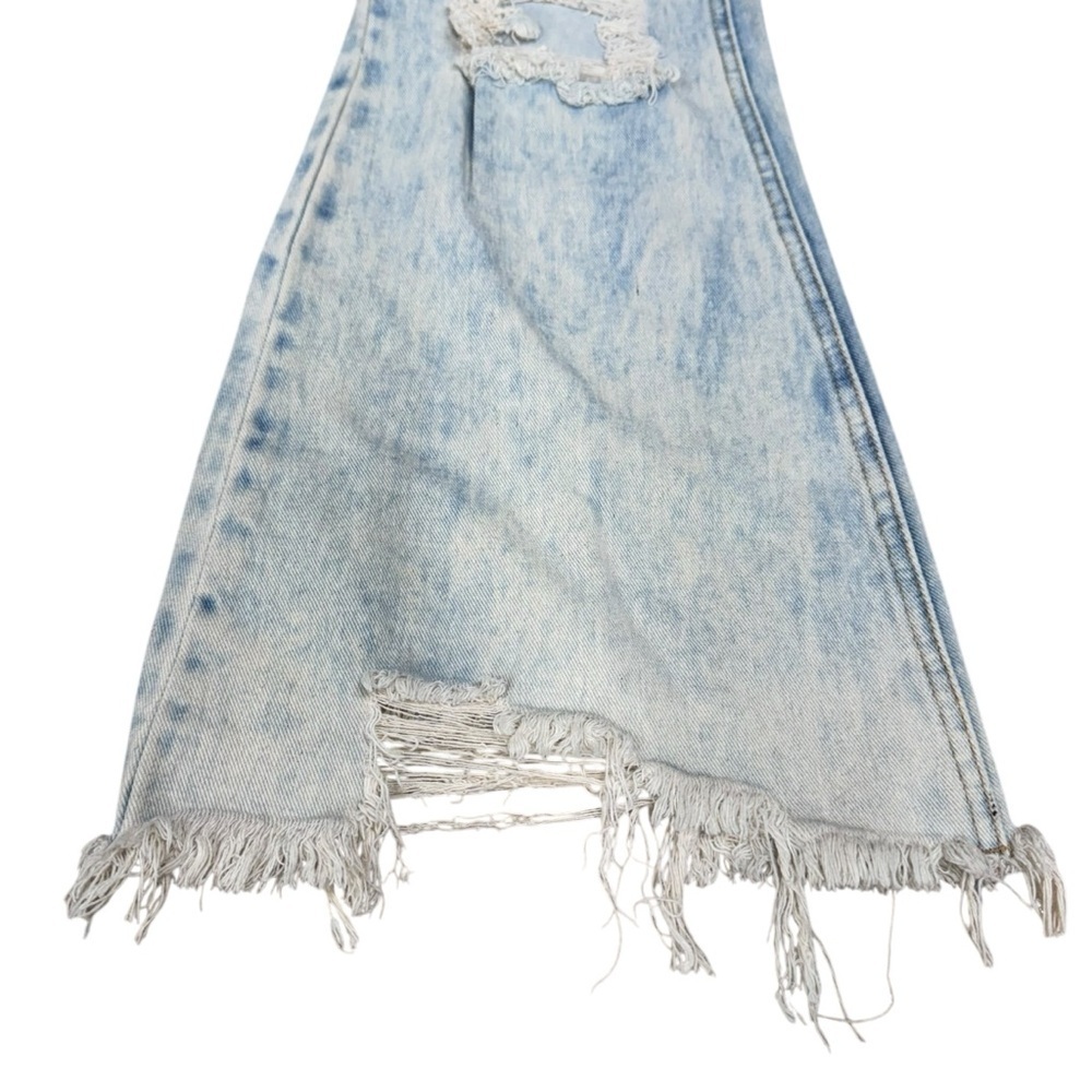 Almost Famous Vintage Flare Jeans Size 9 Blue Acid Wash Patch Distressed - Picture 6 of 16